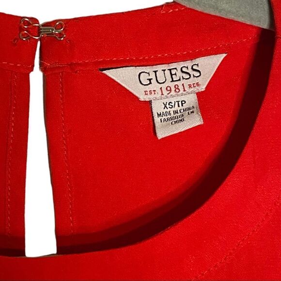 Guess (XS) Red Racer Back Sleeveless Blouse - Picture 4 of 4